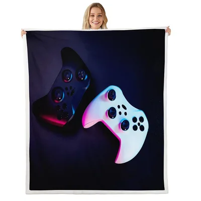 Glowing Gaming Controllers Blanket No. 2 for Console Enthusiasts
