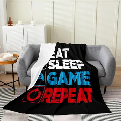 Eat Sleep Game Repeat Blanket for the Daily Loop Gamer