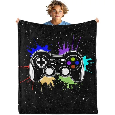 Game Controller with Paint Blanket: A Gamer's Cosmic Design
