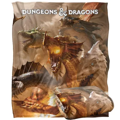 Five Headed Dragon Battle Blanket: Tiamat Fantasy Art for Gamers