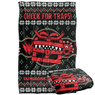 Check for Traps Holiday Blanket: Ugly Christmas Sweater D&D Design