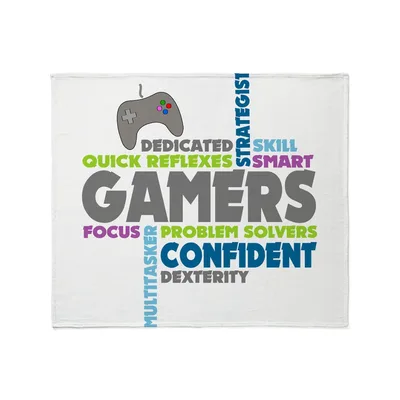 Gamers Word Art Blanket Celebrating Skill and Focus