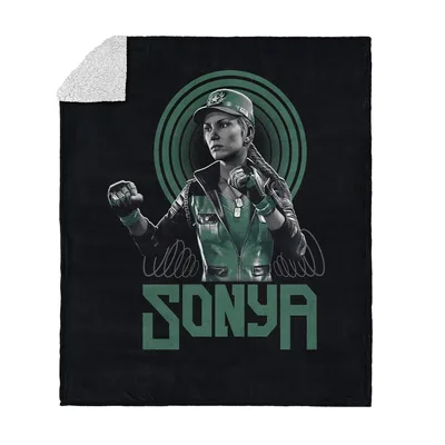 Female Warrior Fists Raised Blanket: Sonya Graphic Design