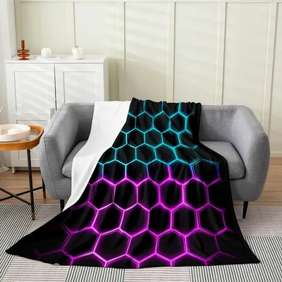 Neon Honeycomb Hexagon Pattern Blanket No. 2