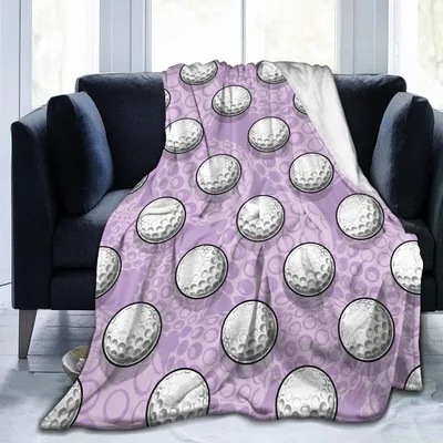 Golf Balls Pattern Blanket: Purple Dots Design for Golf Lovers