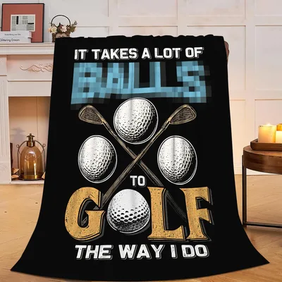 Golf Balls Clubs Humor Blanket for Golfer Lovers