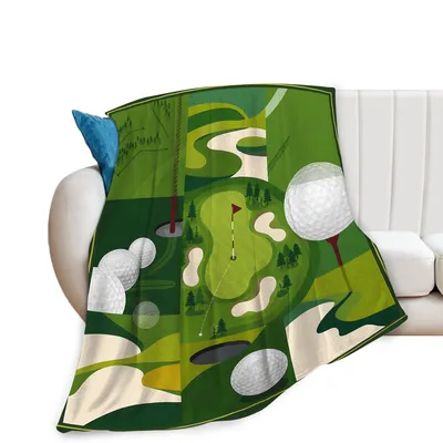 Golf Course Blanket: A Stylized Top-Down View of the Green