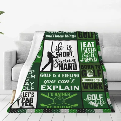 Golf Lover Inspirational Quotes Blanket for the Passionate Golfer