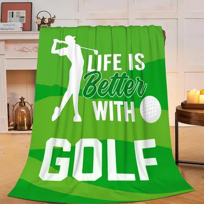 Golf Player Silhouette Golf Blanket: Life Is Better With Golf Design