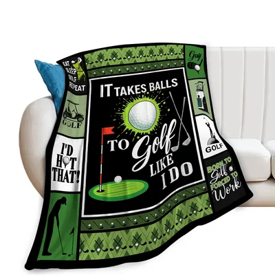 Golf Humor Funny Blanket: It Takes Balls to Golf Like I Do Design