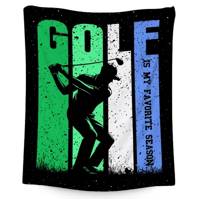 Golf Silhouette Swing Blanket: Golf Is My Favorite Season Design