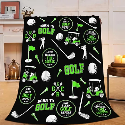 Golf Pattern Blanket: Born to Golf Design for Course Lovers