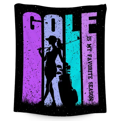 Golf Woman Silhouette Blanket: Golf Is My Favorite Season Design
