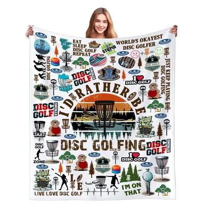 Disc Golf Sports Blanket: I'd Rather Be Disc Golfing Design