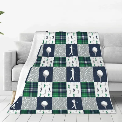 Golf Patchwork Plaid Blanket: A Quilt-Style Design for Golf Lovers