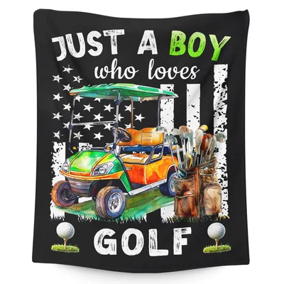 Golf Cart Golf Bag Blanket for the Boy Who Loves Golf