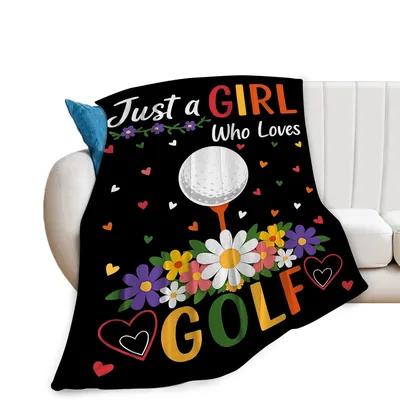 Golf Girl Flowers Blanket: Just a Girl Who Loves Golf Design
