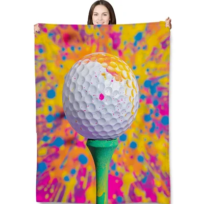 Golf Ball Colorful Splash Blanket: A Vibrant Golf Theme Design