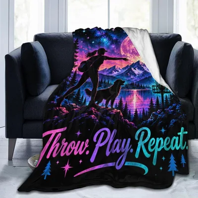 Throw Play Repeat Disc Blanket – Throw Play Repeat Disc Golf Blanket