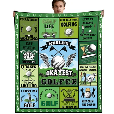 Okayest Golfer Golf Quotes Blanket for Humorous Golf Lovers