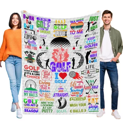 Golf Lover Word Collage Blanket featuring Golf Life