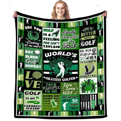 Golf Quotes Theme Blanket for the World's Okayest Golfer