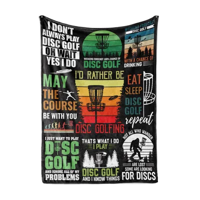 Disc Golf Quotes Collage Blanket for Course Lovers