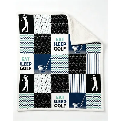 Eat Sleep Golf Patchwork Blanket for the Course and Couch