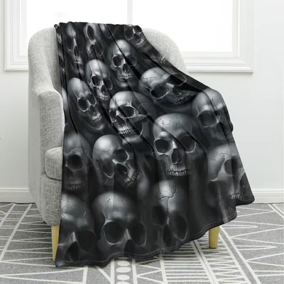Skull Pattern Blanket: Gothic Skull Design for Dark Aesthetics