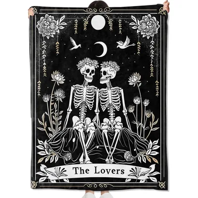 Skeleton Lovers Tarot Blanket