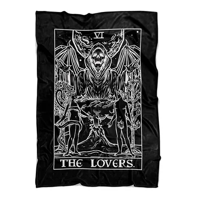 Gothic Tarot Couple Blanket: The Lovers Grim Reaper Design