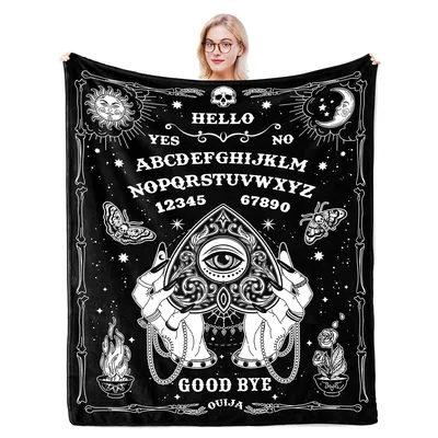 Ouija Board Witchy Gothic Blanket: Spooky Ouija Design for Mystics