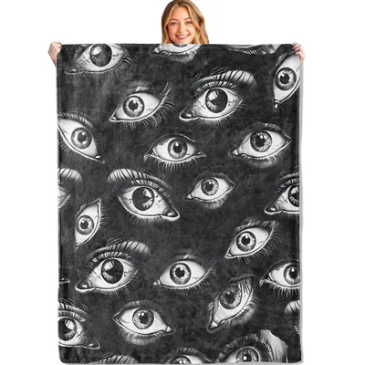 Creepy Eyes Pattern Blanket: Gothic Eye Art Design