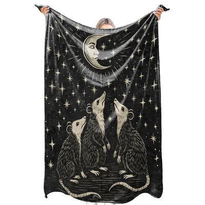 Opossum Moon Stars Blanket