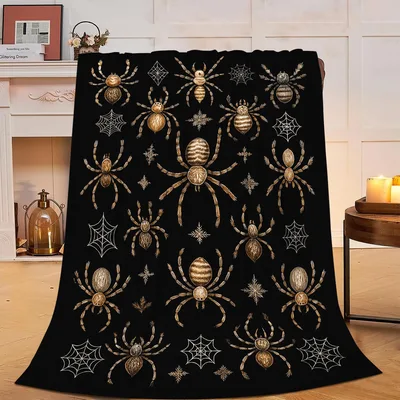 Gothic Spiders and Webs Blanket: Arachnid Art for Dark Aesthetics