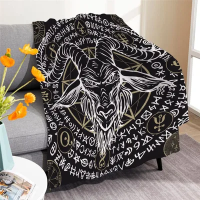 Goat Head Occult Symbols Blanket