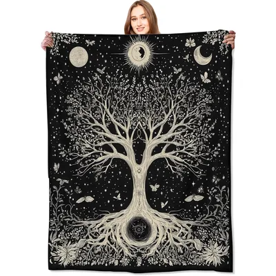 Tree of Life Moon Blanket: Mystical Tree Design for Spiritual Seekers