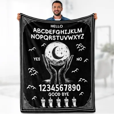 Moon Tarot Spirit Board Blanket: Gothic Ouija Style Throw for Mystics
