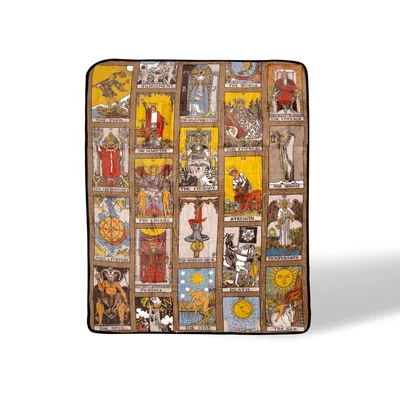 Tarot Card Collage Blanket featuring the complete Major Arcana deck