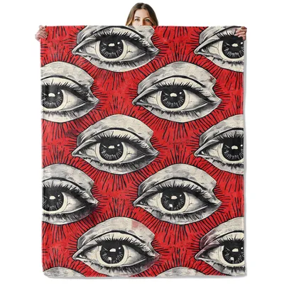 Gothic Eyes Pattern Blanket: Vintage Eye Art for Dark Aesthetic Fans