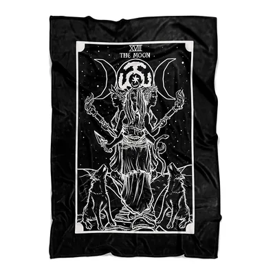 Triple Moon Goddess Tarot Blanket: The Moon Card Design