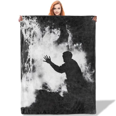 Silhouette Reaching Through Smoke Blanket: Gothic Horror Design