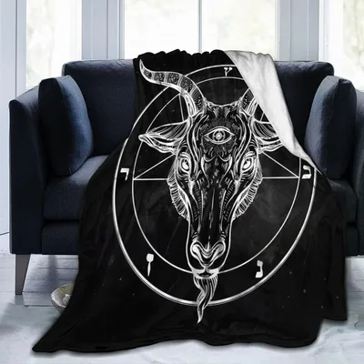 Baphomet Pentagram Goat Head Blanket for Gothic Art Lovers