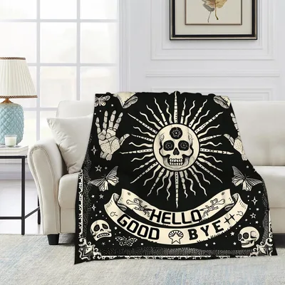 Mystic Skull Spirit Board Blanket Gothic Hello Goodbye Art