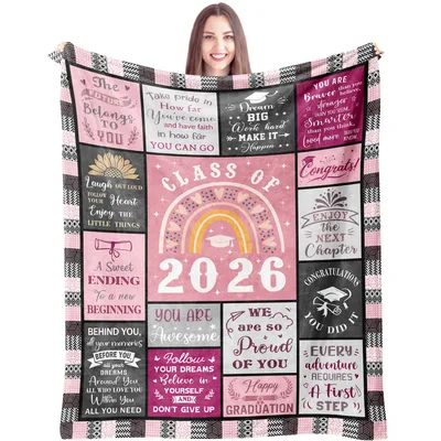 Graduation Gift Blanket Class of 2026 Quilt Design