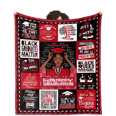 Black Woman Graduate Celebration Blanket