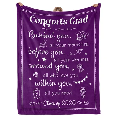 Graduation Poem Blanket Class of 2026 Congrats Grad Design