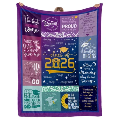 Class of 2026 Graduation Dreams Blanket Celebrating Future Success