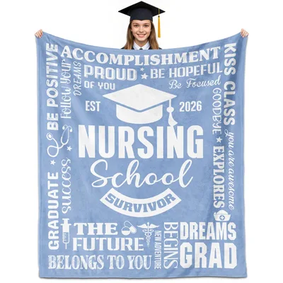 Nursing School Graduation Blanket featuring survivor text