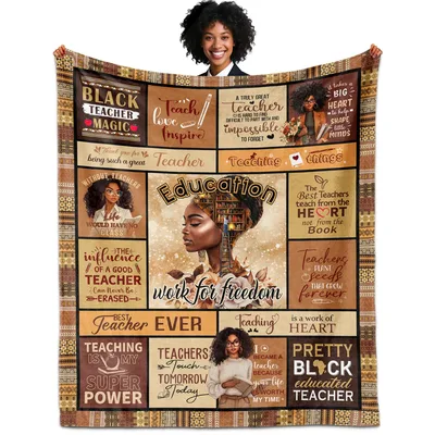 Black Teacher Magic Appreciation Blanket Celebrating Educators